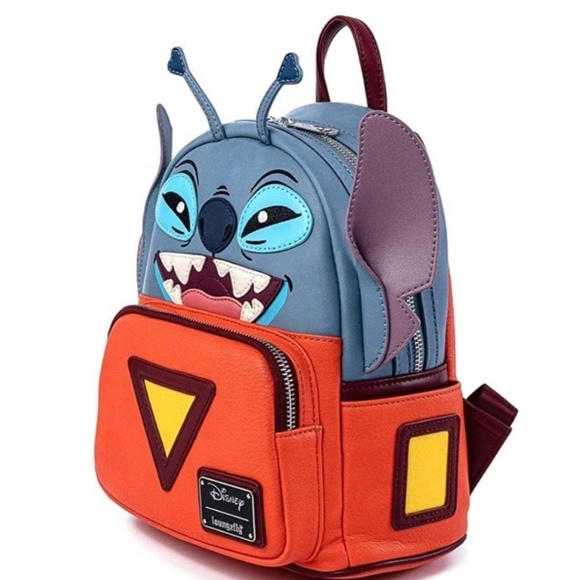 NWT- Loungefly Disney Stitch Experiment Womens 626 Faux Leather Mini BackPack - Picture 9 of 15